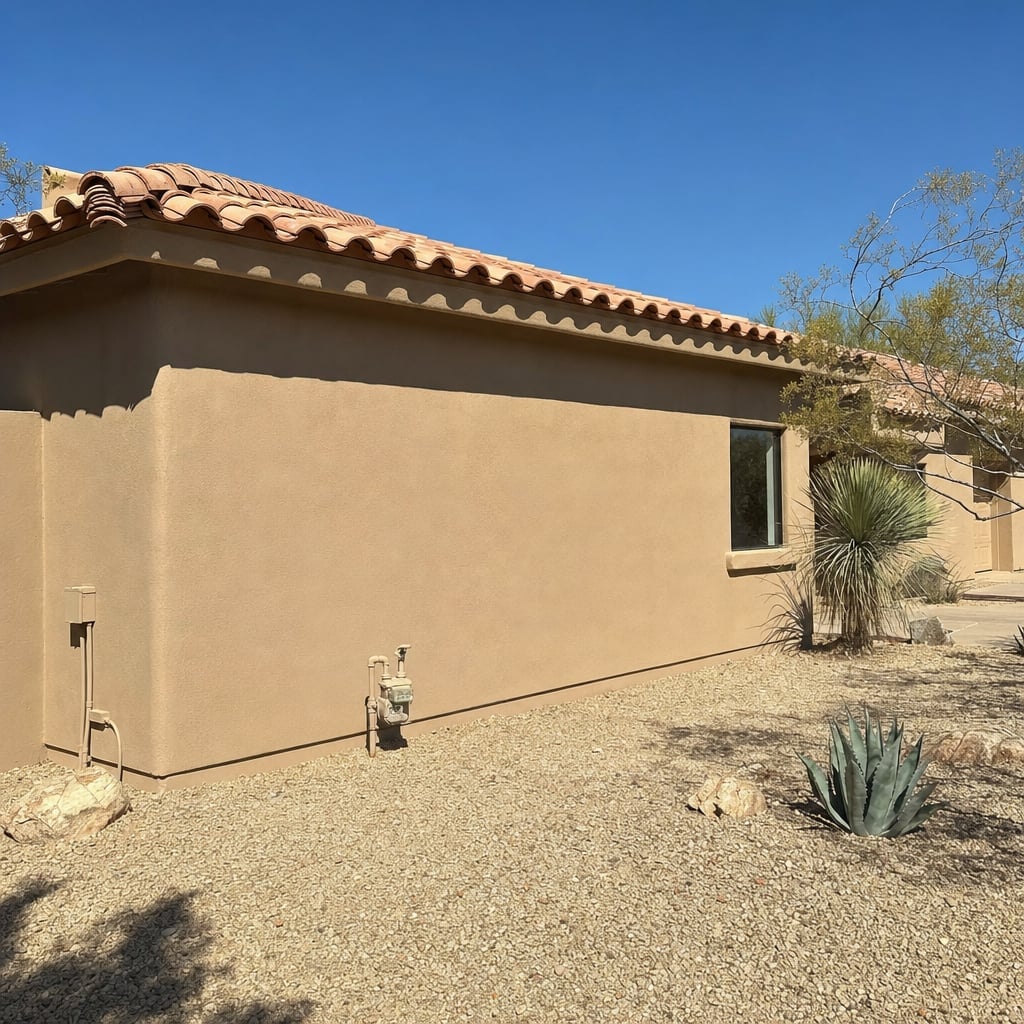 stucco crack repair project in Tucson