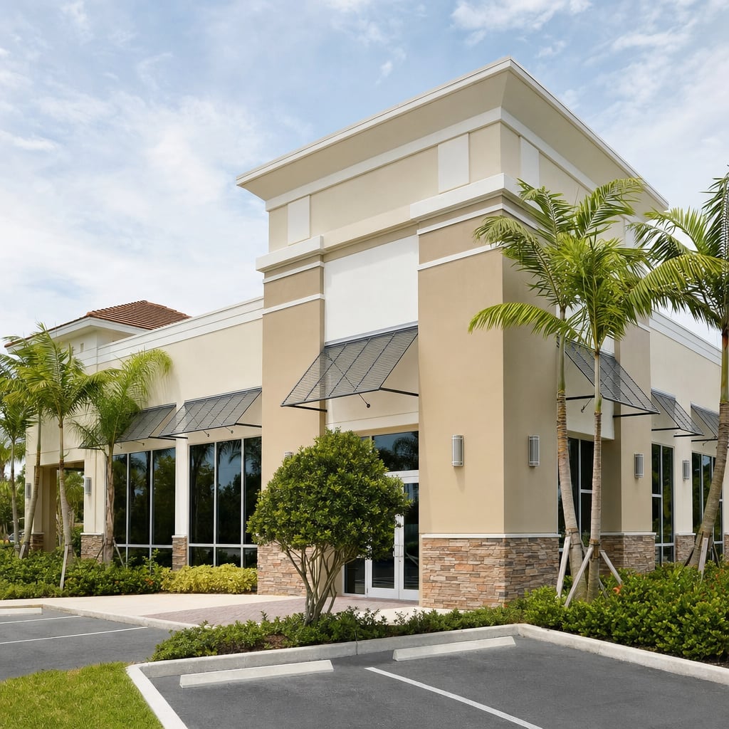 stucco facade restoration project in Miami