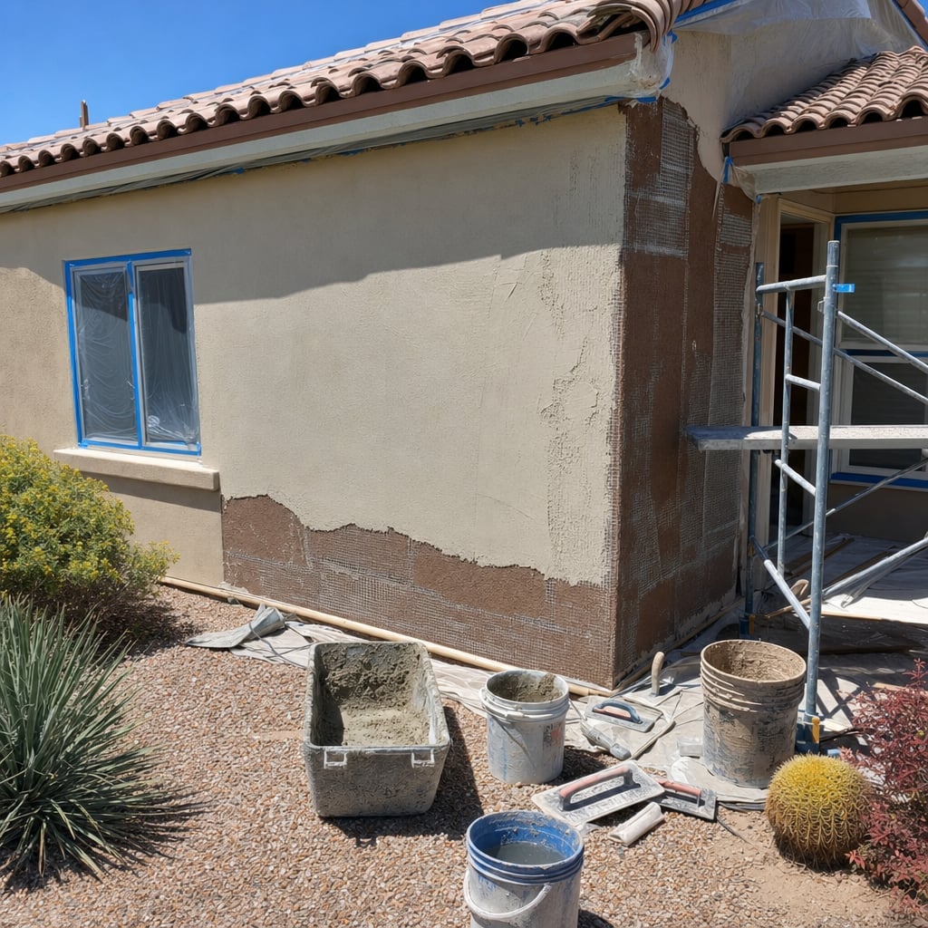 stucco water damage project in Colorado Springs