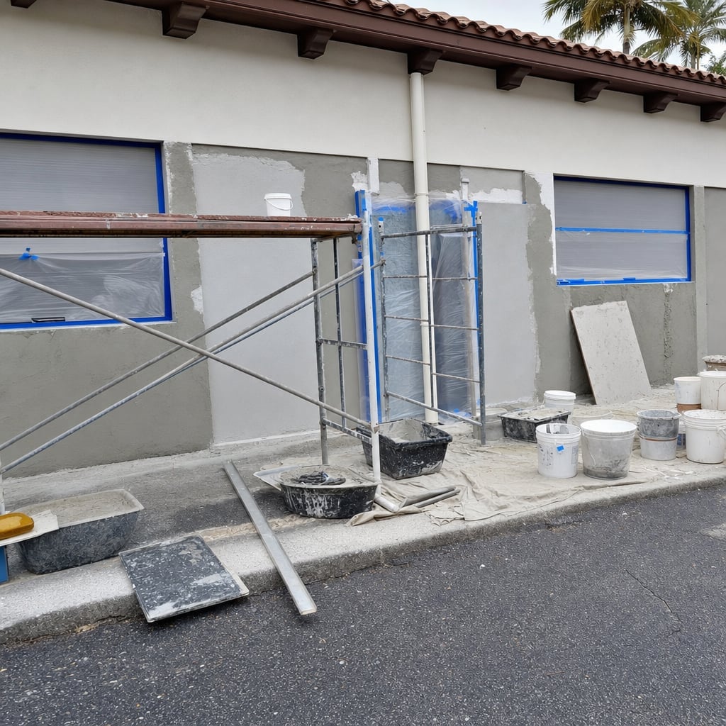 tenant improvement stucco project in St. Petersburg