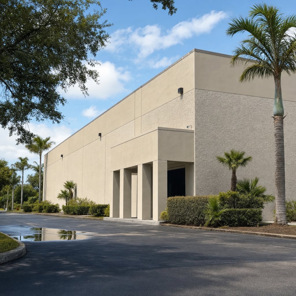 warehouse stucco project in Fort Myers