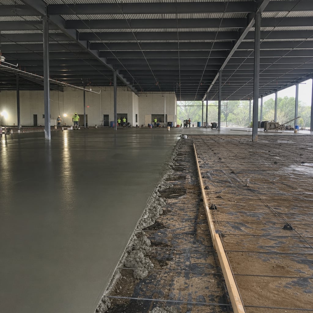 industrial concrete floor project in Port St. Lucie