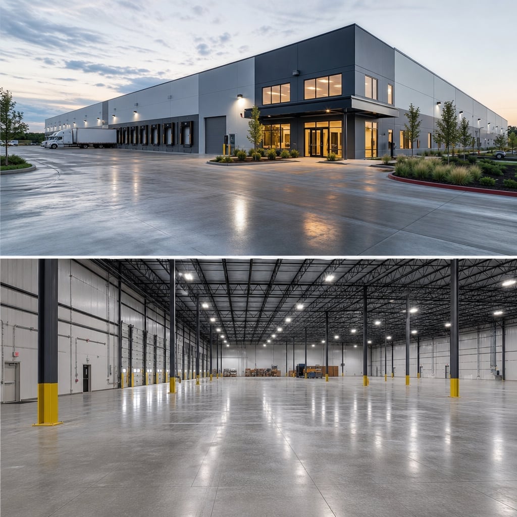 industrial concrete floor project in Port St. Lucie